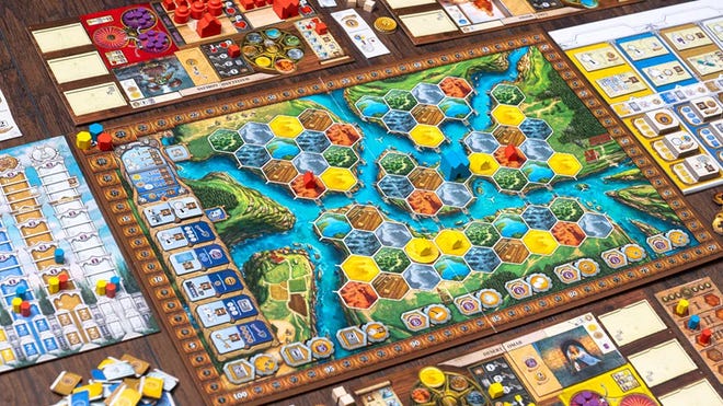 A layout image of Age of innovation board game.