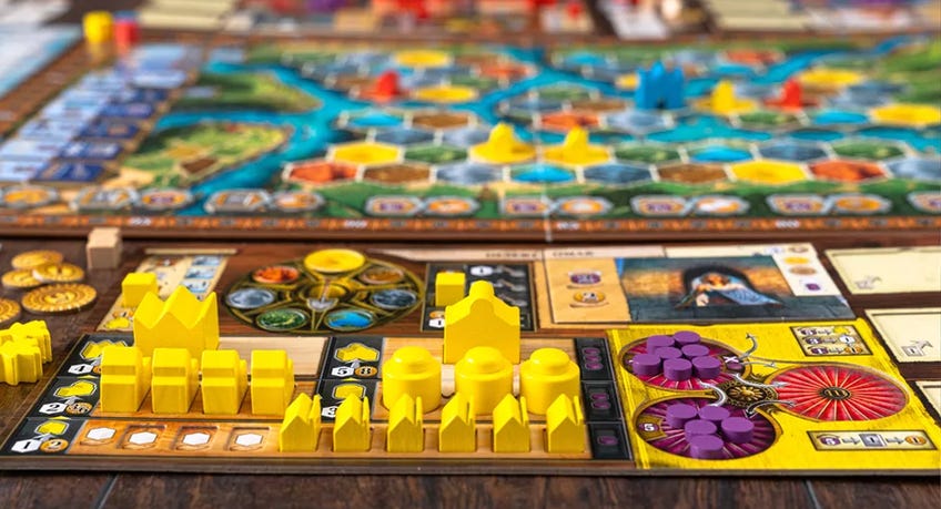 A layout image of Age of innovation board game.